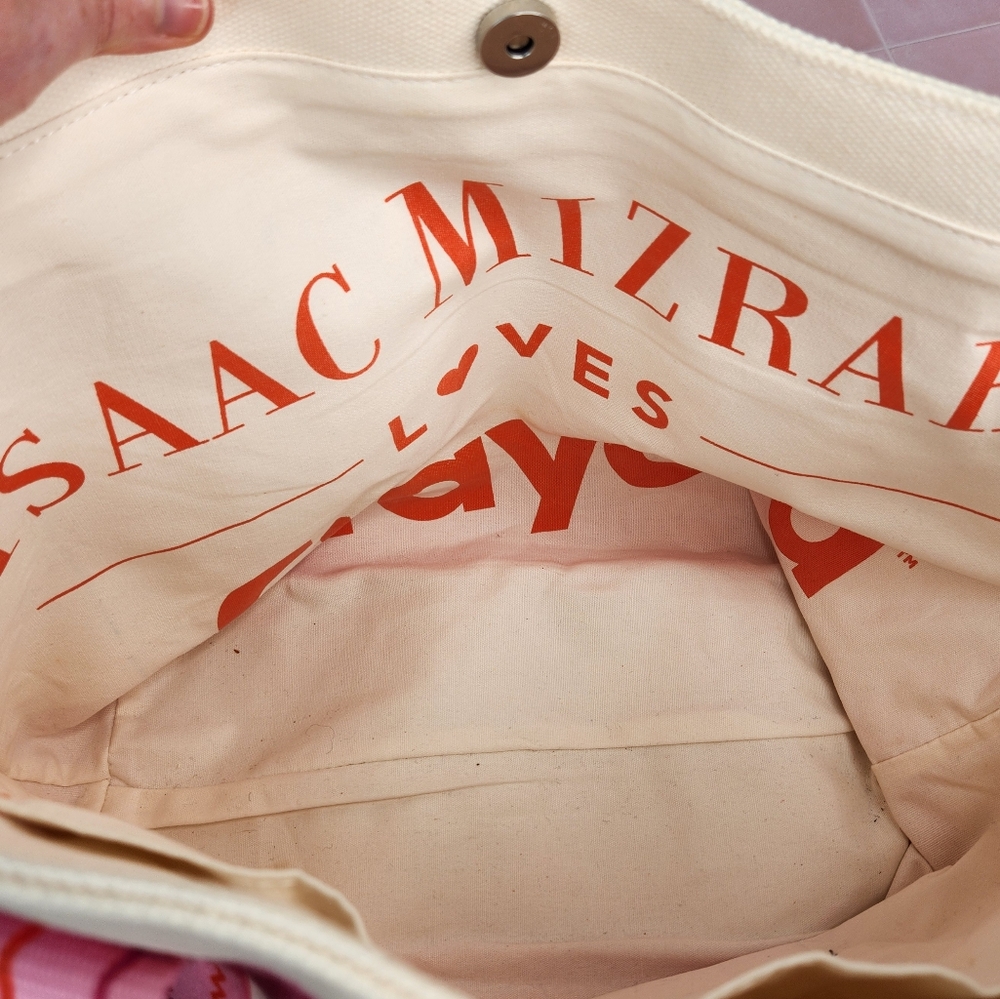 Isaac Mizrahi X Crayola Vibrant Pink and Orange Tote Bag - Picture 8 of 9